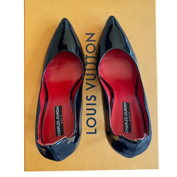 Charles Jourdan Black Patent Leather Stillettos - Picture 5 of 8